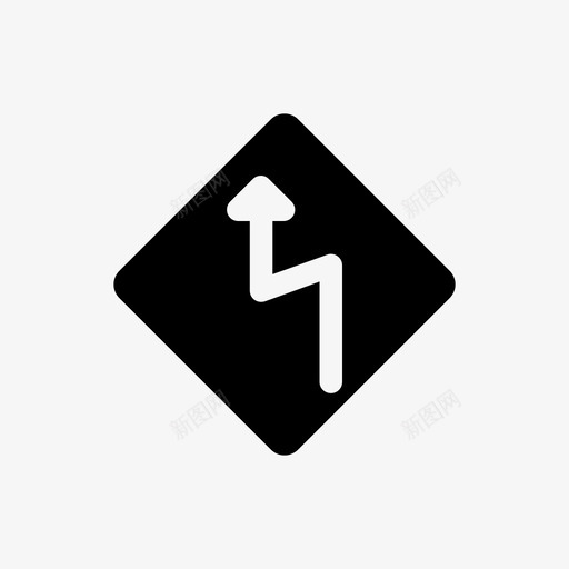 双弯信号交通图标svg_新图网 https://ixintu.com 交通 信号 双弯
