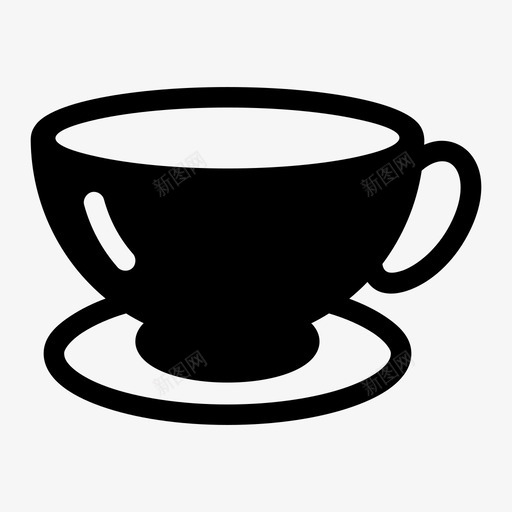 茶杯咖啡玻璃杯图标svg_新图网 https://ixintu.com 咖啡 玻璃杯 茶杯