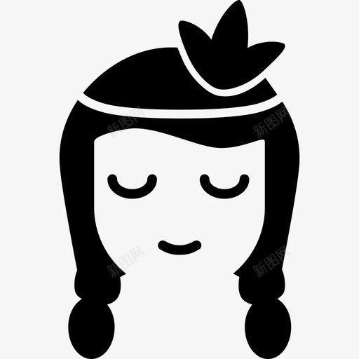 美国印第安女孩人们感恩节图标svg_新图网 https://ixintu.com 人们 感恩节 美国印第安女孩