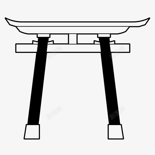神道门入口神殿图标svg_新图网 https://ixintu.com 入口 托里 神殿 神道门