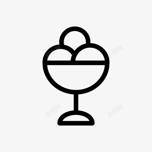 冰淇淋碗甜点食物图标svg_新图网 https://ixintu.com 冰淇淋碗 冰激凌 晚餐 甜点 美味 食物