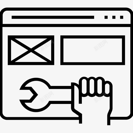 网站维护编程设置图标svg_新图网 https://ixintu.com 1400网页和搜索引擎优化平面线图标 扳手 编程 网站维护 网页开发 设置