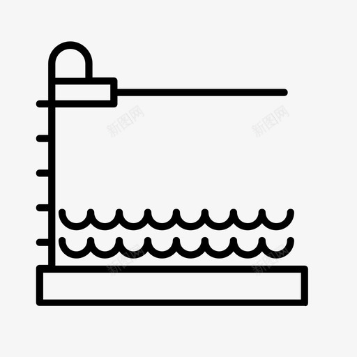 跳水板水上中心图标svg_新图网 https://ixintu.com 中心 水上 游泳池 跳水板