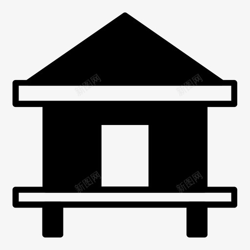 家海滩房子图标svg_新图网 https://ixintu.com 假日标志 家 房子 海滩