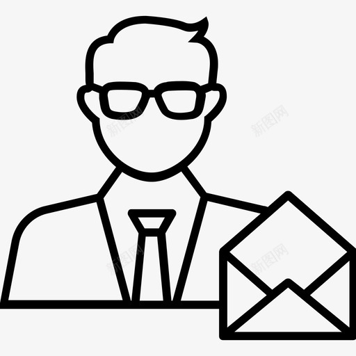 商务电子邮件商人金融图标svg_新图网 https://ixintu.com 1400网页和搜索引擎优化平面线图标 商人 商务电子邮件 金融