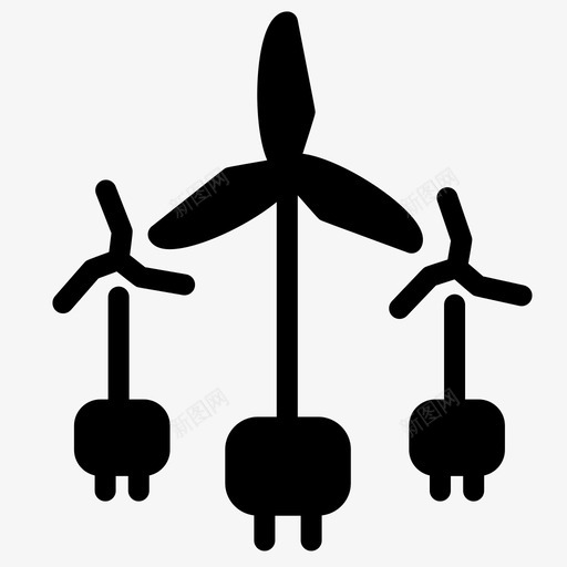 风车生态能源图标svg_新图网 https://ixintu.com 发电机 插头 生态 绿色能源生态立体式 能源 风车