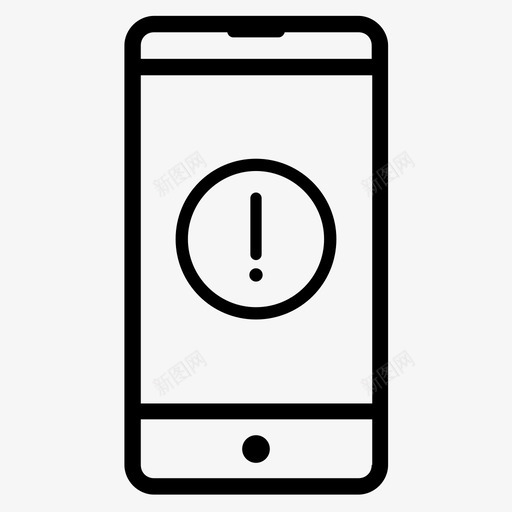 通知应用程序错误智能手机图标svg_新图网 https://ixintu.com 应用程序错误 智能手机 警告 通知