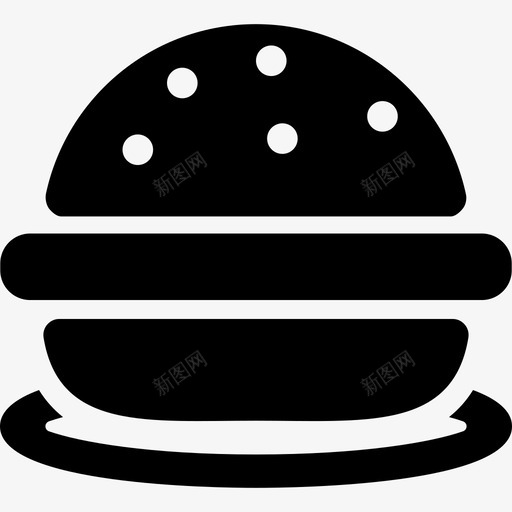 盘子里的汉堡食物旅馆图标svg_新图网 https://ixintu.com 旅馆 盘子里的汉堡 食物