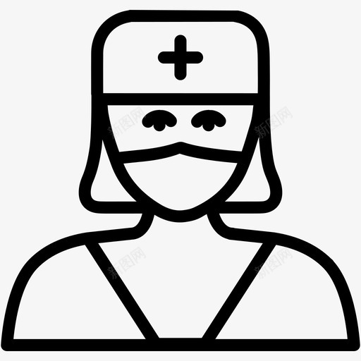 护士医疗保健医院图标svg_新图网 https://ixintu.com 医疗 医疗保健 医院 妇女 护士