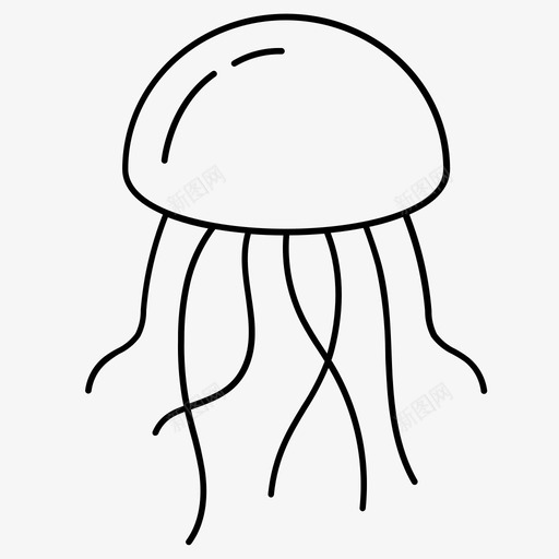 水母动物海洋图标svg_新图网 https://ixintu.com 动物 水母 海洋 触角