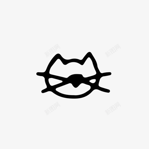 猫动物头图标svg_新图网 https://ixintu.com 动物 头 宠物 怪胎 猫