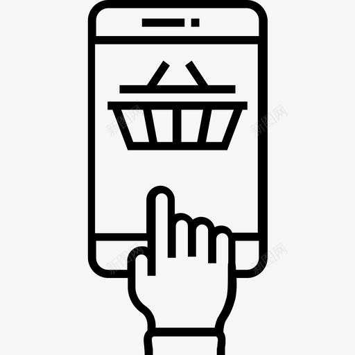 网购购物篮移动商务图标svg_新图网 https://ixintu.com 600个金融平面线图标 移动商务 网上购物 网购 购物篮