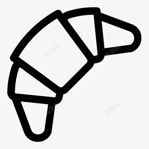 牛角包甜点吃图标svg_新图网 https://ixintu.com 吃 咖啡馆图标 法式 牛角包 甜点