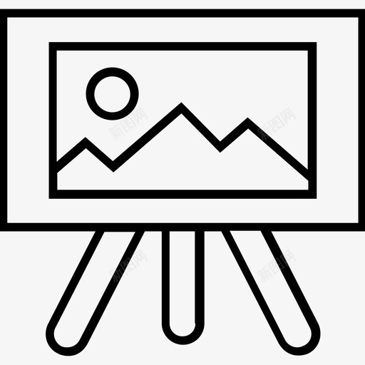 演示板画架板图标svg_新图网 https://ixintu.com 1400网页和搜索引擎优化平面线图标 景观 板 演示 画架板 视图