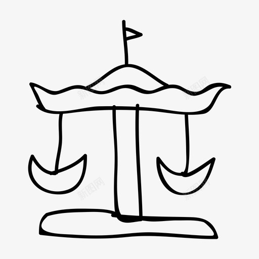 旋转木马马戏团娱乐图标svg_新图网 https://ixintu.com 儿童 娱乐 旋转木马 游乐场 游戏 马戏团