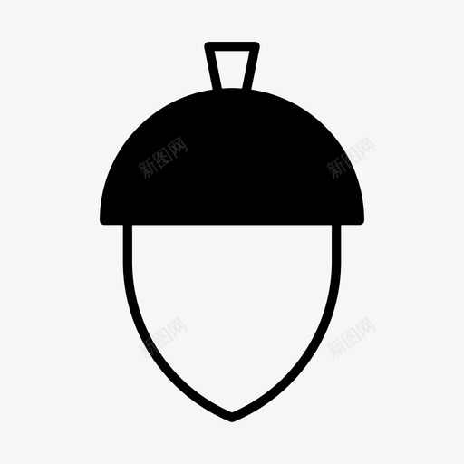 橡子秋天橡树图标svg_新图网 https://ixintu.com 实心 户外2 树 橡子 橡树 秋天 种子