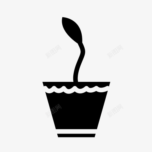 植物生长盆栽图标svg_新图网 https://ixintu.com 植物生长 盆栽