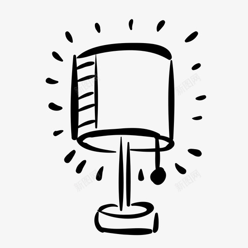 台灯手绘构思图标svg_新图网 https://ixintu.com 台灯 手绘 构思 涂鸦 灯光
