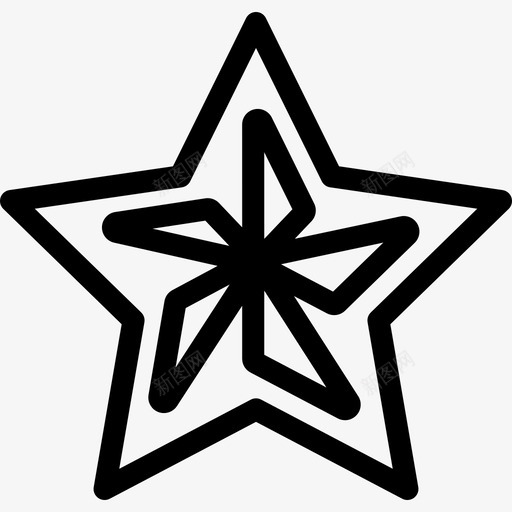 圣诞星形状圣诞快乐线图标svg_新图网 https://ixintu.com 圣诞快乐线 圣诞星 形状