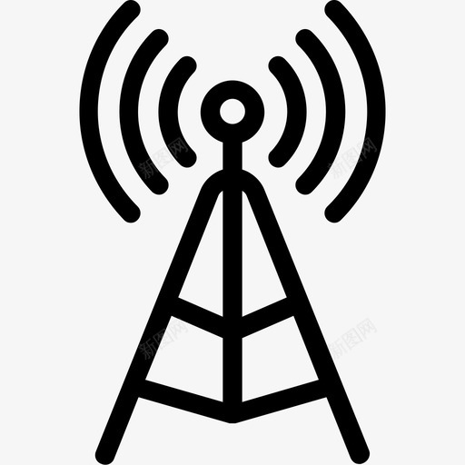 wifi塔通信塔wifi天线图标svg_新图网 https://ixintu.com wifi塔 wifi天线 无线天线 无线技术 科技线路图标 通信塔