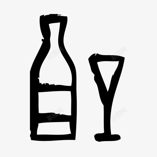 葡萄酒素描图标svg_新图网 https://ixintu.com 素描 葡萄酒
