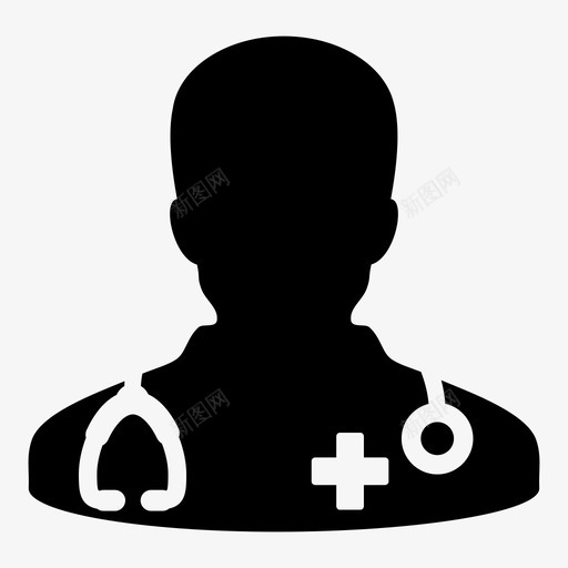 医生健康医院图标svg_新图网 https://ixintu.com 健康 医学媒介图标 医生 医院 听诊器