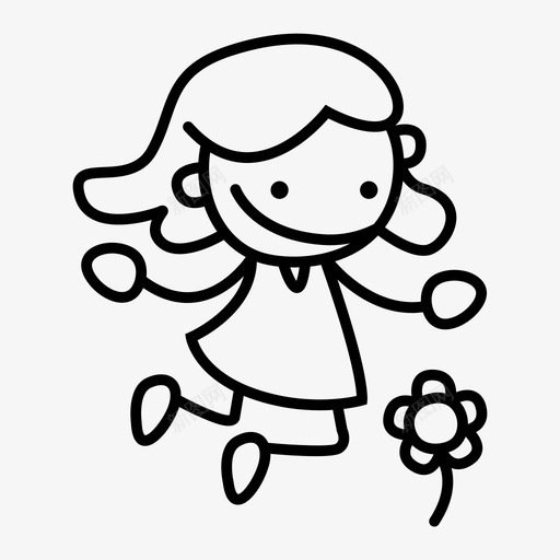 花童儿童乐趣图标svg_新图网 https://ixintu.com 乐趣 儿童 女孩 孩子们 花童 跳跃