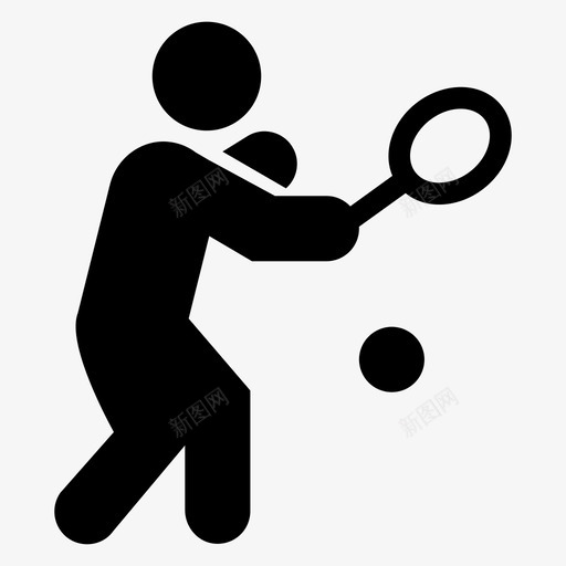 球体育网球图标svg_新图网 https://ixintu.com 体育 球 网球 网球健身字形图标