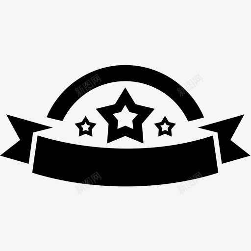 丝带星星奖章图标svg_新图网 https://ixintu.com 丝带 奖章 星星