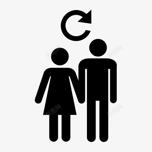 刷新婚姻夫妻重做图标svg_新图网 https://ixintu.com 关系 刷新婚姻 夫妻 更新 重做 重新开始