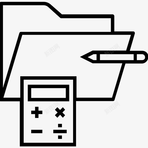 预算计划会计计算图标svg_新图网 https://ixintu.com 1400网页和搜索引擎优化平面线图标 会计 计算 计算器 铅笔 预算计划