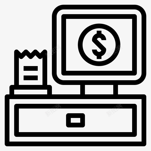 收银机收据网上购物图标svg_新图网 https://ixintu.com 收据 收银机 网上购物