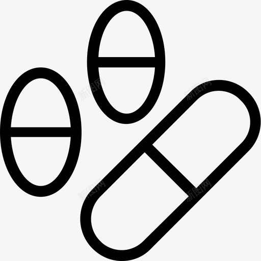 补充剂胶囊药物图标svg_新图网 https://ixintu.com 医疗线图标 维生素 胶囊 药丸 药物 补充剂