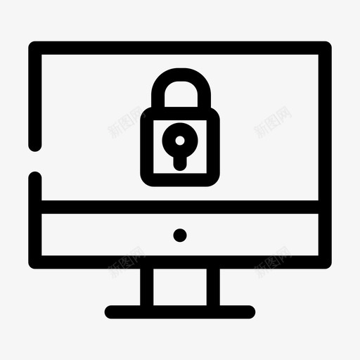 mac锁电脑显示器图标svg_新图网 https://ixintu.com mac锁 安全 安全设置 显示器 电脑