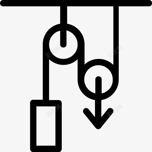 杠杆物理滑轮图标svg_新图网 https://ixintu.com 杠杆 滑轮 物理 研究 科学 科技线图标
