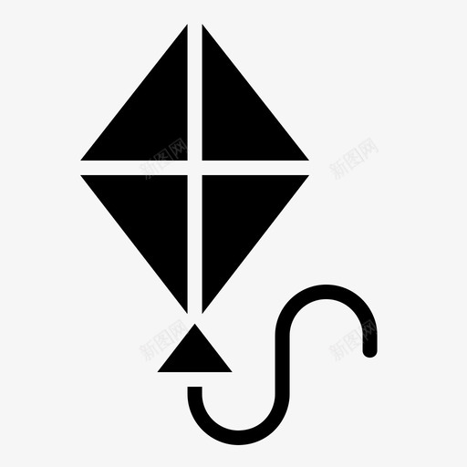 风筝飞翔风图标svg_新图网 https://ixintu.com 夏日铭文 风 风筝 飞翔