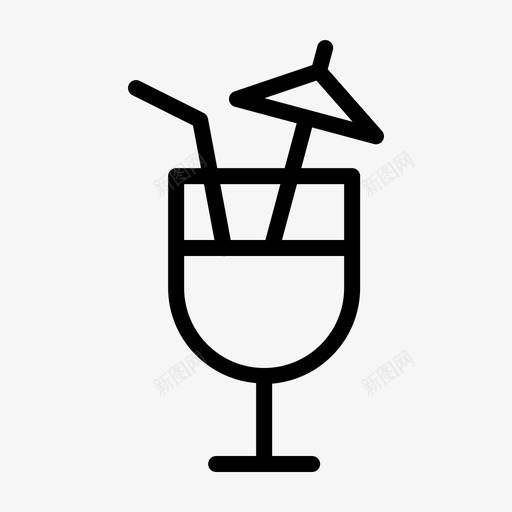 鸡尾酒饮料果汁图标svg_新图网 https://ixintu.com 夏季 果汁 酒廊 长尾鱼 饮料 鸡尾酒