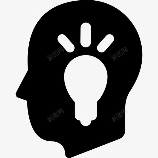 带灯泡的人头人计算机和媒体3图标svg_新图网 https://ixintu.com 人 带灯泡的人头 计算机和媒体3