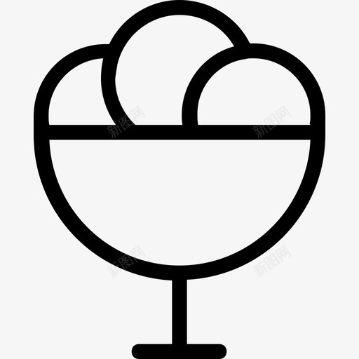 冰淇淋甜点食物图标svg_新图网 https://ixintu.com 冰淇淋 冰淇淋杯 派对和庆祝线图标 甜点 食物