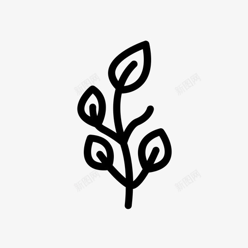 叶植物花图标svg_新图网 https://ixintu.com 叶 植物 植被 自然 花