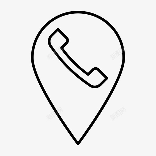 电话地图针导航旅行图标svg_新图网 https://ixintu.com 导航 旅行 电线地图针 电话地图针