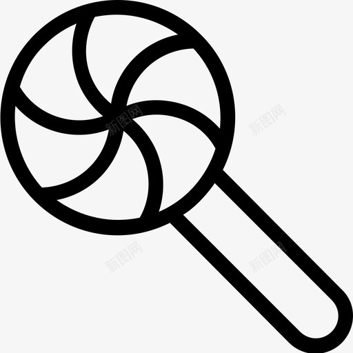 棒棒糖糖果甜点图标svg_新图网 https://ixintu.com 棒棒糖 派对和庆祝线图标 漩涡棒棒糖 甜点 糖果