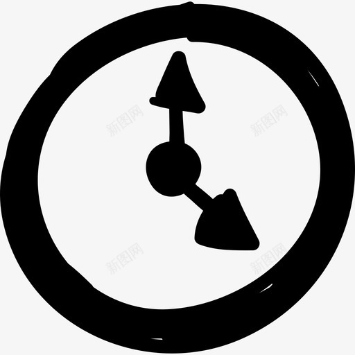 挂钟联网手绘网络应用图标svg_新图网 https://ixintu.com 手绘网络应用 挂钟 联网