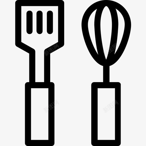 厨房工具餐具抹刀图标svg_新图网 https://ixintu.com 勺子 厨房工具 抹刀 特纳 食物线图标 餐具