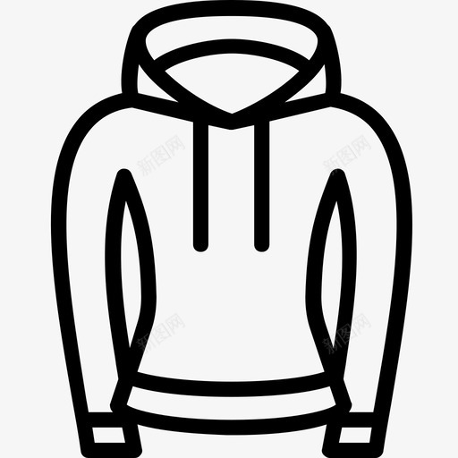 连帽衫服装套头衫图标svg_新图网 https://ixintu.com 套头衫 女士 女士服装轮廓系列 服装 连帽衫