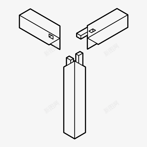 三斜接木工连接图标svg_新图网 https://ixintu.com 三斜接 木制品 木工 木接头 细木工 细部 连接