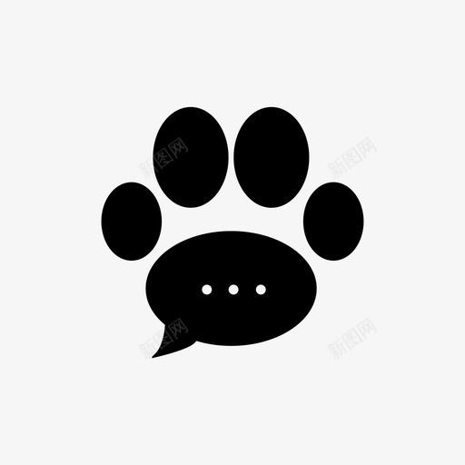 狗聊天聊天爪子图标svg_新图网 https://ixintu.com 爪子 狗聊天 聊天