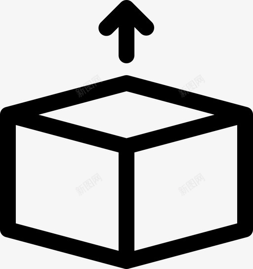 方框空六面体图标svg_新图网 https://ixintu.com 六面体 动词和箭头 提升 方框 显示 移动 空