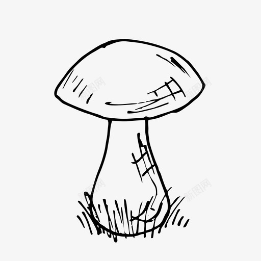 蘑菇森林素描图标svg_新图网 https://ixintu.com 夏天 森林 素描 蘑菇