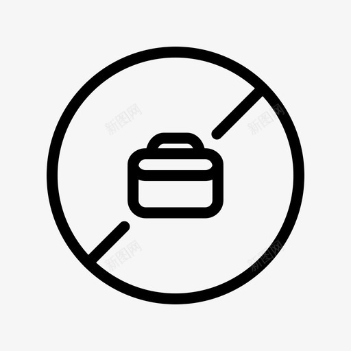 禁止携带手提箱禁止包装图标svg_新图网 https://ixintu.com 手提箱 禁止包装 禁止携带